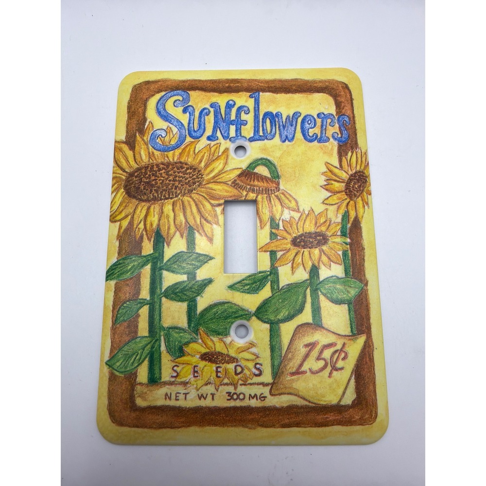 Vintage AmerTac Sunflower Seed Packet Light Switch Cover Single Toggle Plate
